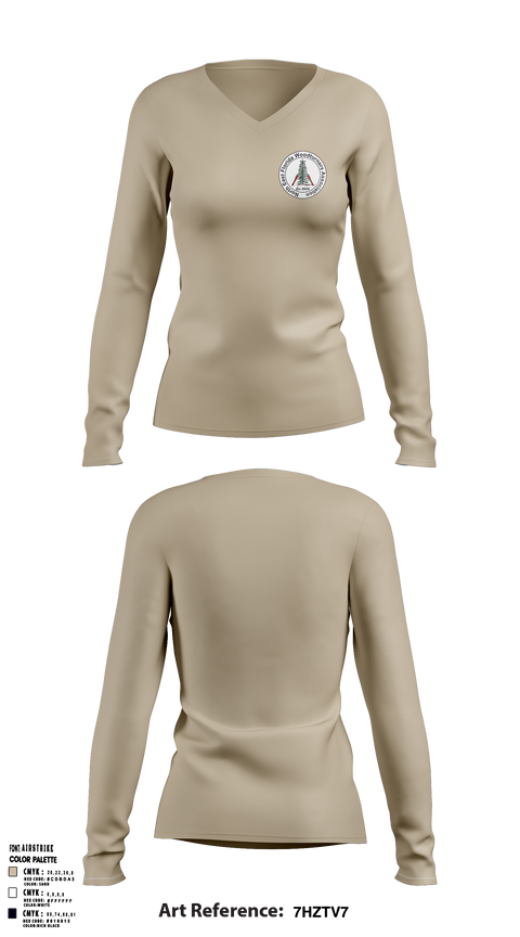Northeast Florida Woodturning Association 62265388 Women's Long Sleeve V-neck Shirt - 1