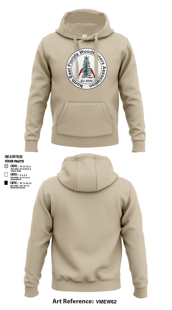 Northeast Florida Woodturning Association 62265388 Hoodie - 1