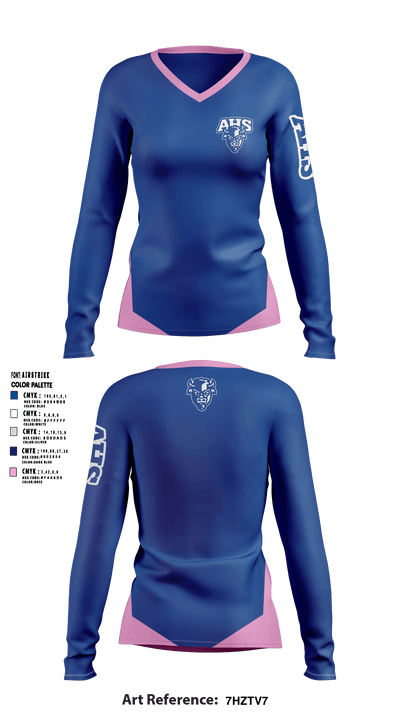 Amador High School Softball 24338403 Women's Long Sleeve V-neck Shirt - 1