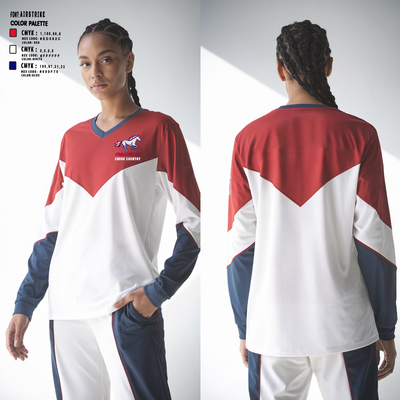 Plaza Park Pacers 617687 Women's Long Sleeve V-neck Shirt - 2