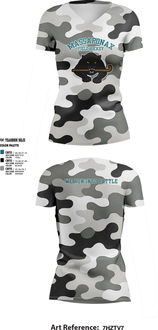 Massaponax Field Hockey 71618187 Women's Short Sleeve V-neck Shirt - 6