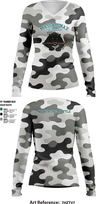 Massaponax Field Hockey 71618187 Women's Long Sleeve V-neck Shirt - 6