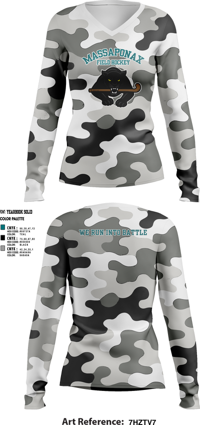 Massaponax Field Hockey 71618187 Women's Long Sleeve V-neck Shirt - 6
