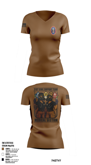 31st Civil Support Team 74906635 Women's Short Sleeve V-neck Shirt - 3