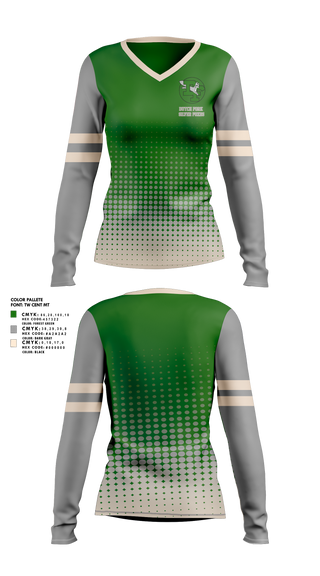 Dutch Fork Silver Foxes 30389436 Women's Long Sleeve V-neck Shirt - 1
