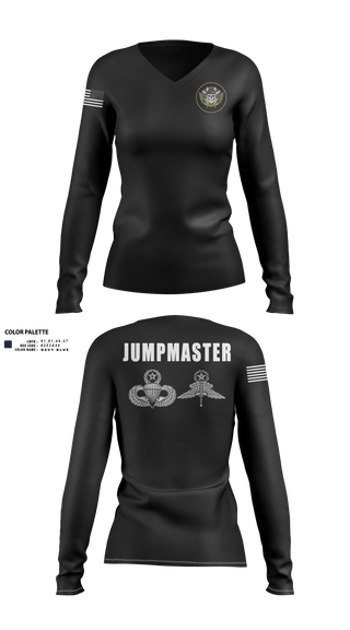 JCU 40817356 Women's Long Sleeve V-neck Shirt - 70