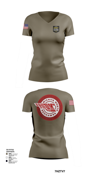 Wichita North Redhawks NG 83064196 Women's Short Sleeve V-neck Shirt - 105