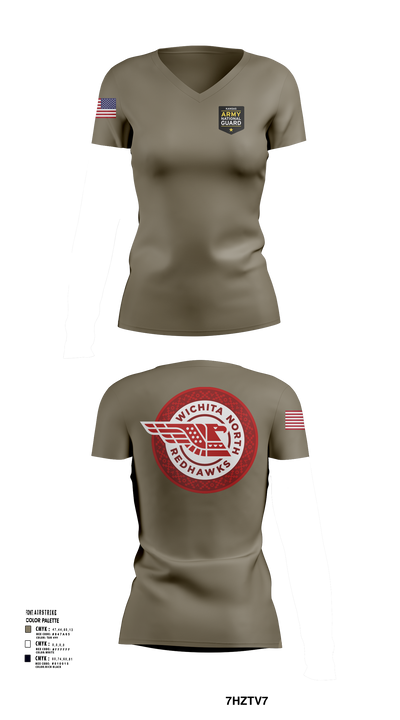 Wichita North Redhawks NG 83064196 Women's Short Sleeve V-neck Shirt - 105