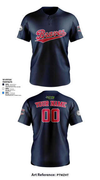 IWV Youth Baseball 15555147 Two Button Softball Jersey - 40
