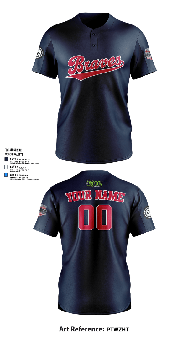 IWV Youth Baseball 15555147 Two Button Softball Jersey - 40