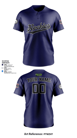 IWV Youth Baseball 15555147 Two Button Softball Jersey - 44