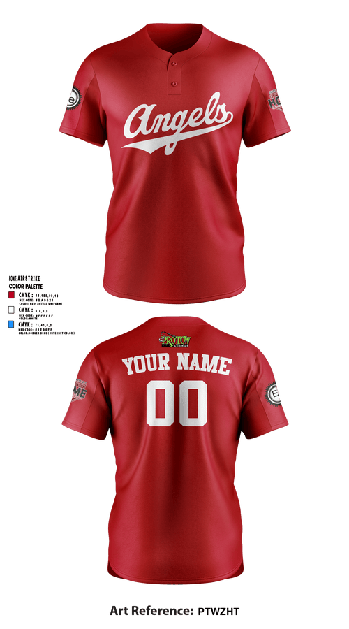 IWV Youth Baseball 15555147 Two Button Softball Jersey - 46