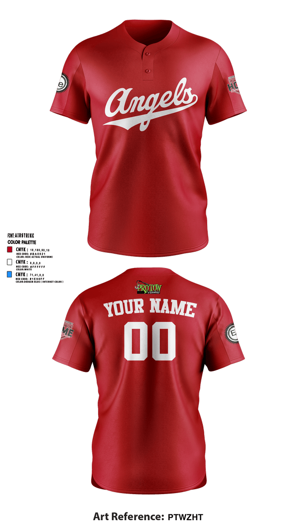 IWV Youth Baseball 15555147 Two Button Softball Jersey - 46