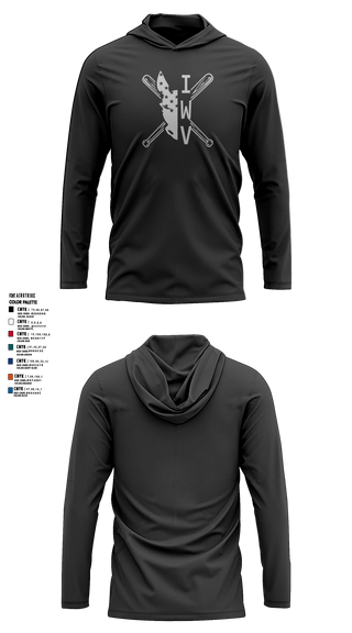IWV Youth Baseball 15555147 Long Sleeve Performance Shirt with hood - 1