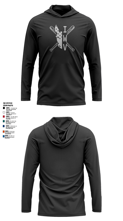 IWV Youth Baseball 15555147 Long Sleeve Performance Shirt with hood - 1