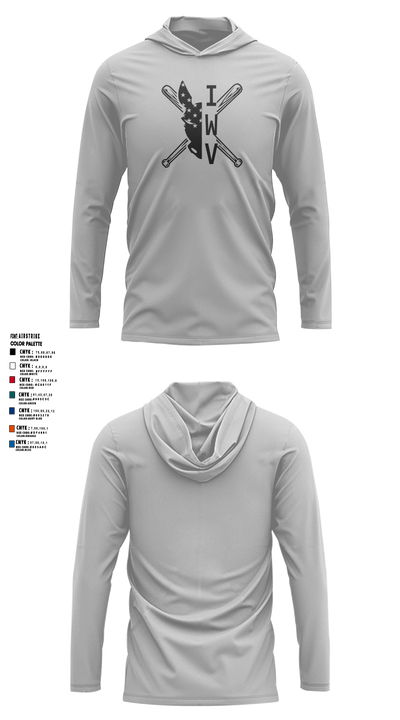 IWV Youth Baseball 15555147 Long Sleeve Performance Shirt with hood - 2