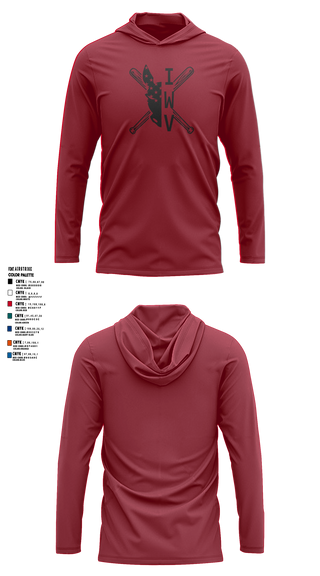 IWV Youth Baseball 15555147 Long Sleeve Performance Shirt with hood - 3