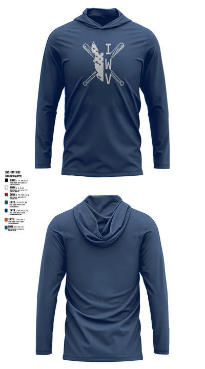 IWV Youth Baseball 15555147 Long Sleeve Performance Shirt with hood - 5