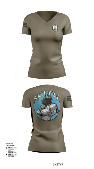 Scpoa 2939861 Women's Short Sleeve V-neck Shirt - 107
