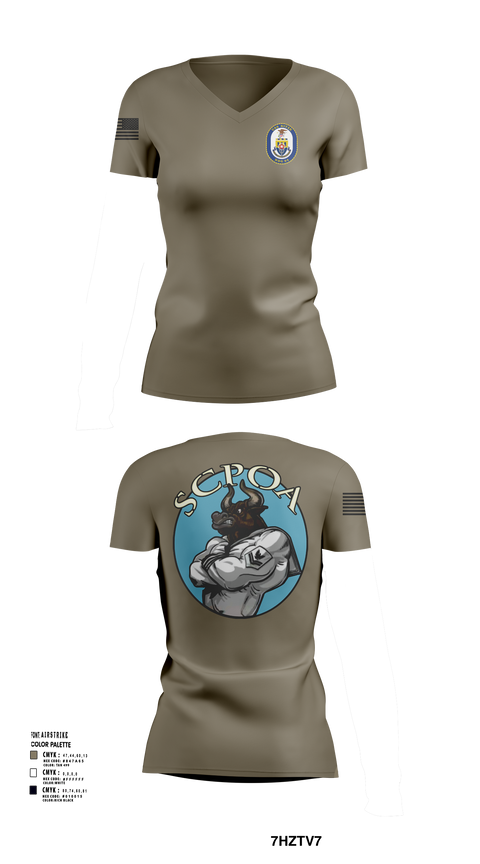 Scpoa 2939861 Women's Short Sleeve V-neck Shirt - 107