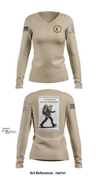 FSC, 3RD BN, 7TH SFG(A) 2558411 Women's Long Sleeve V-neck Shirt - 2