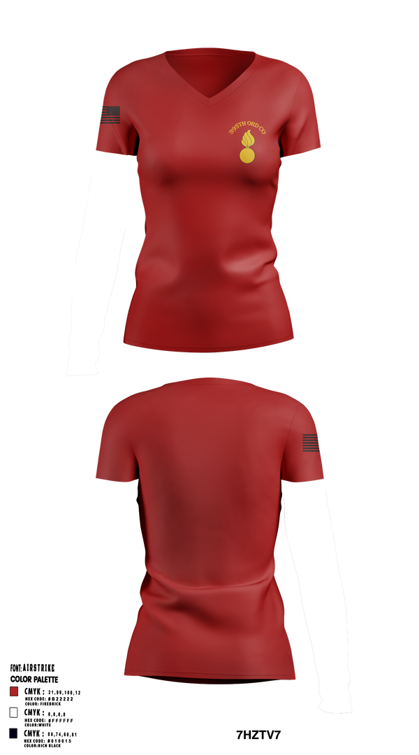 395th Ordnance Company 51891174 Women's Short Sleeve V-neck Shirt - 1