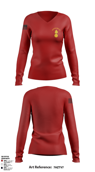 395th Ordnance Company 51891174 Women's Long Sleeve V-neck Shirt -1