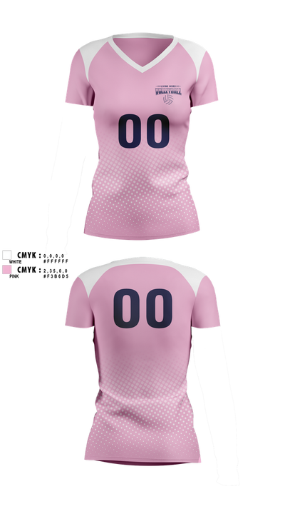 Living Word Academy Volleyball 38101646 Women's Short Sleeve V-neck Shirt - 13