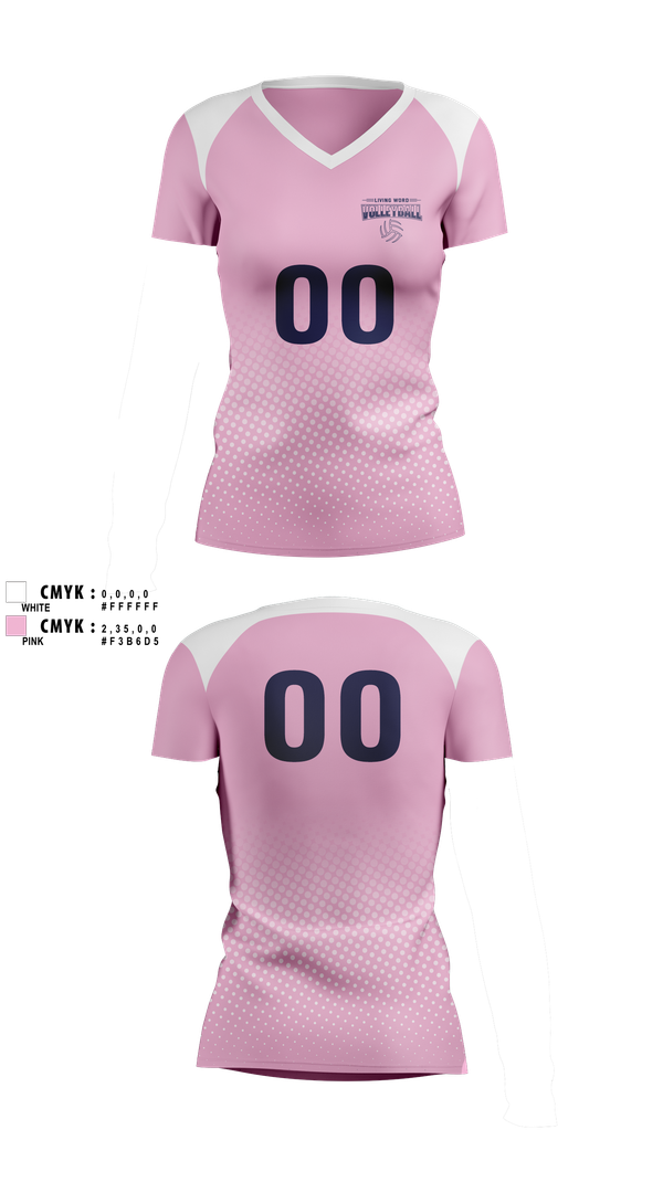 Womens Short Sleeve Vneck Shirt, Living Word Academy Volleyball, Women's Volleyball, Teamtime, Team time, sublimation, custom sports apparel, team uniforms, spirit wear, spiritwear, sports uniforms, custom shirts, team store, custom team store, fundraiser sports, apparel fundraiser