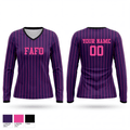 F.A.F.O 48006283 Women's Long Sleeve V-neck Shirt - 2