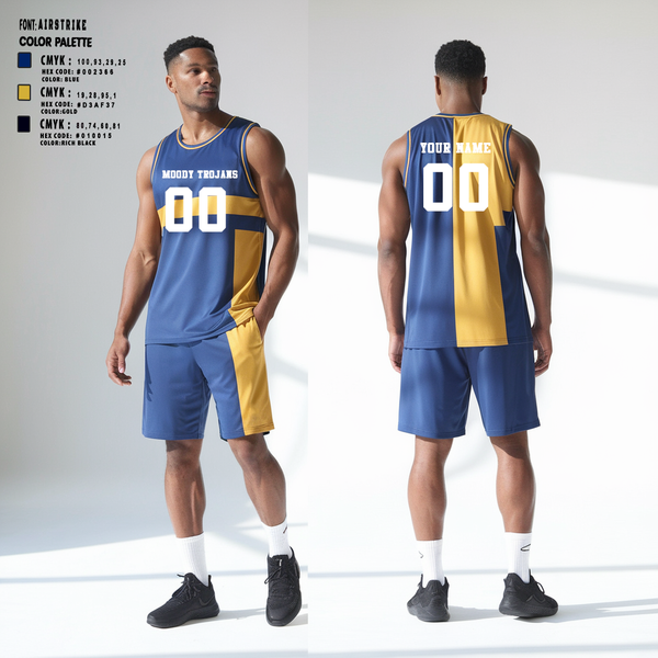 Moody Trojans 61343445 Mens Basketball Jersey - 3