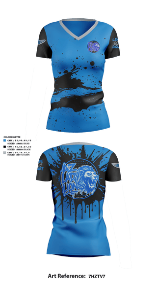 AZ Lady Lions 90160831 Women's Short Sleeve V-neck Shirt - 10