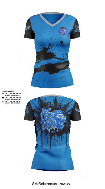AZ Lady Lions 90160831 Women's Short Sleeve V-neck Shirt - 10