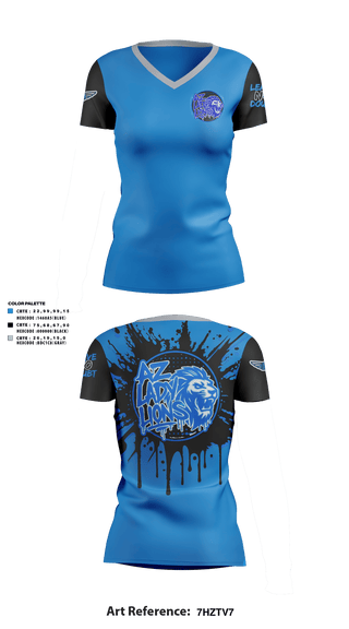AZ Lady Lions 90160831 Women's Short Sleeve V-neck Shirt - 11