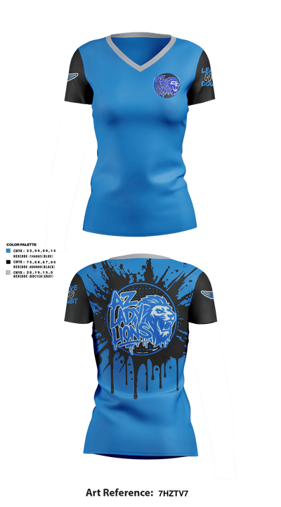 AZ Lady Lions 90160831 Women's Short Sleeve V-neck Shirt - 11