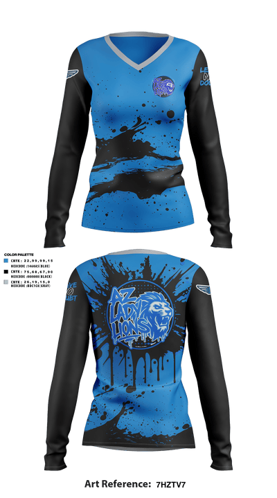 AZ Lady Lions 90160831 Women's Long Sleeve V-neck Shirt - 10