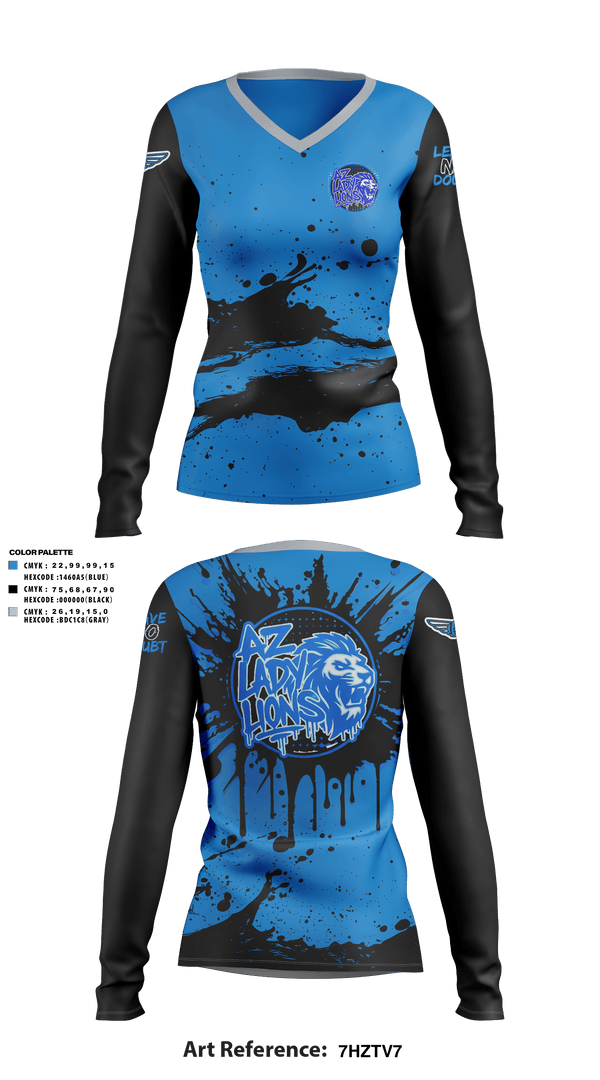 AZ Lady Lions 90160831 Women's Long Sleeve V-neck Shirt - 10