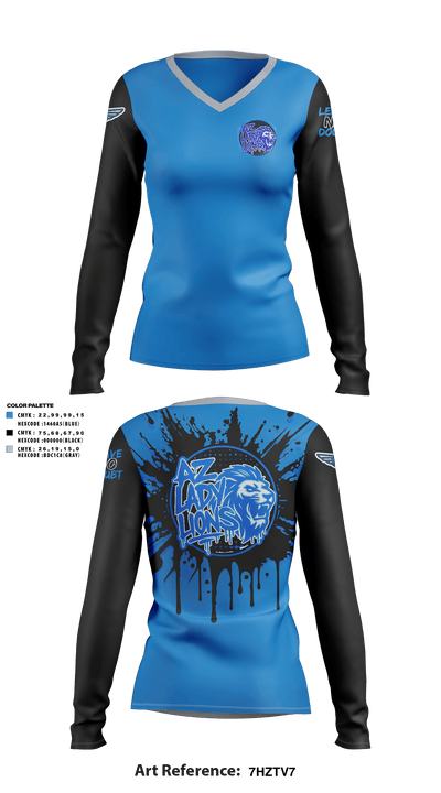 AZ Lady Lions 90160831 Women's Long Sleeve V-neck Shirt - 11