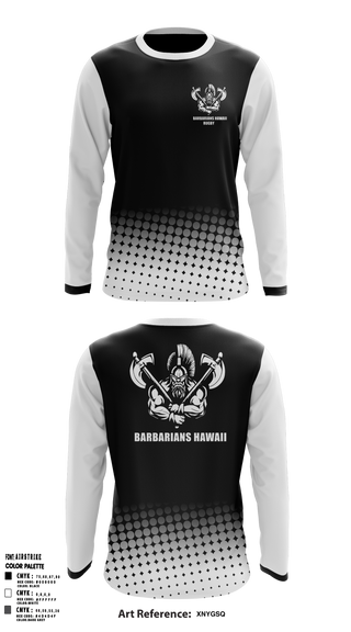 BARBARIANS HAWAII 46086231 Long Sleeve Performance Shirt 1