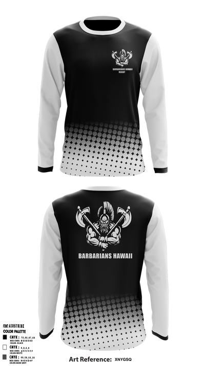 BARBARIANS HAWAII 46086231 Long Sleeve Performance Shirt 1