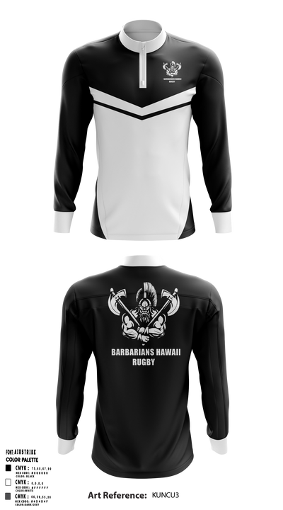 BARBARIANS HAWAII 46086231 Quarter Zip Jacket - 3