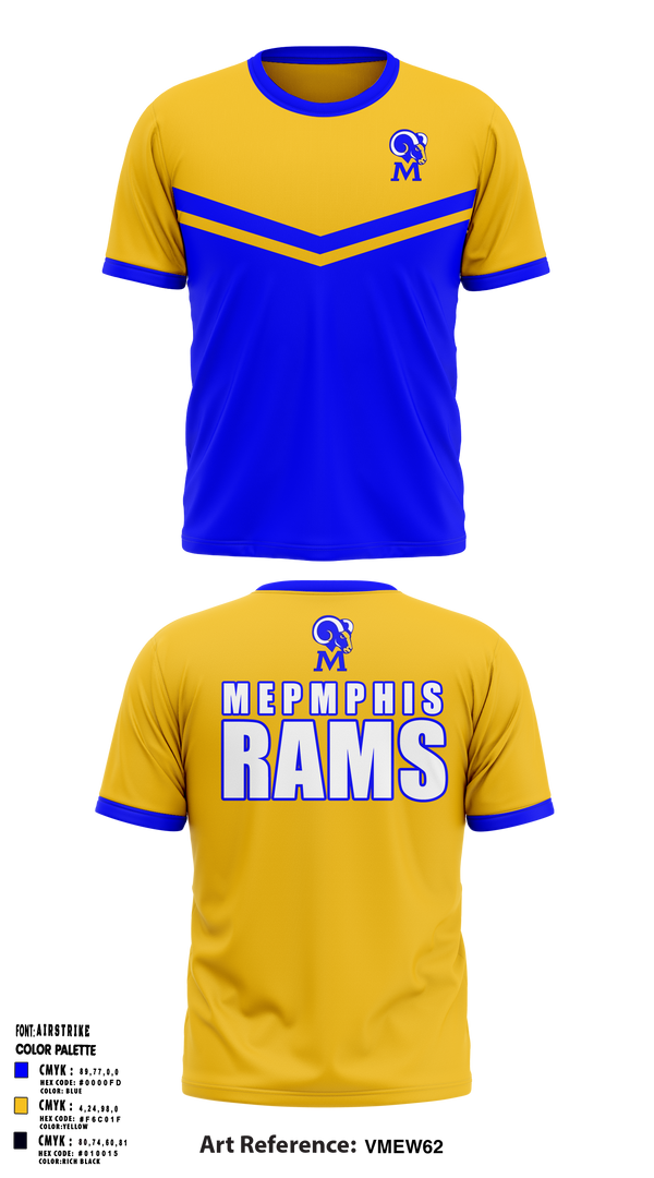 Memphis Rams 44971969 Short Sleeve Performance Shirt - 1