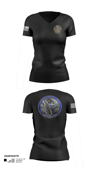 Womens Short Sleeve Vneck Shirt, OAG-DT, Police, Teamtime, Team time, sublimation, custom sports apparel, team uniforms, spirit wear, spiritwear, sports uniforms, custom shirts, team store, custom team store, fundraiser sports, apparel fundraiser