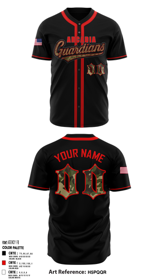 Guardians Full Button Baseball Jersey - 1