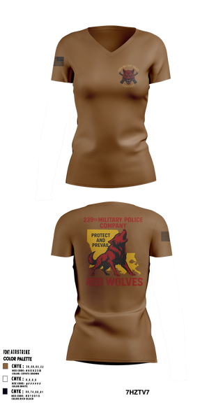 239th Military Police Company Women's Short Sleeve V-neck Shirt - 1