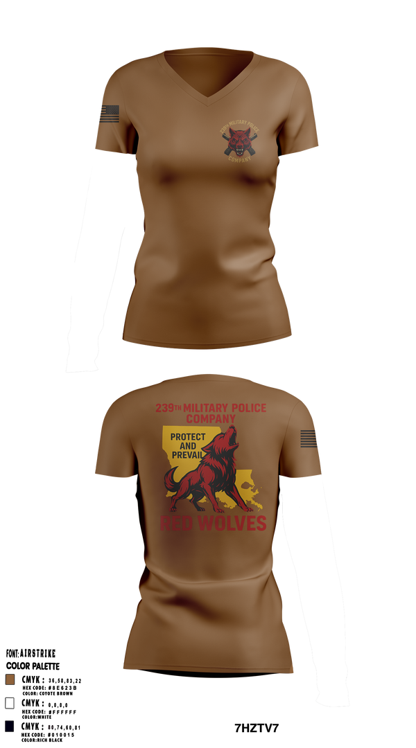 239th Military Police Company Women's Short Sleeve V-neck Shirt - 1