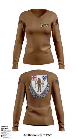 Chaos Company, 1-182 Infantry 69873429 Women's Long Sleeve V-neck Shirt - 1