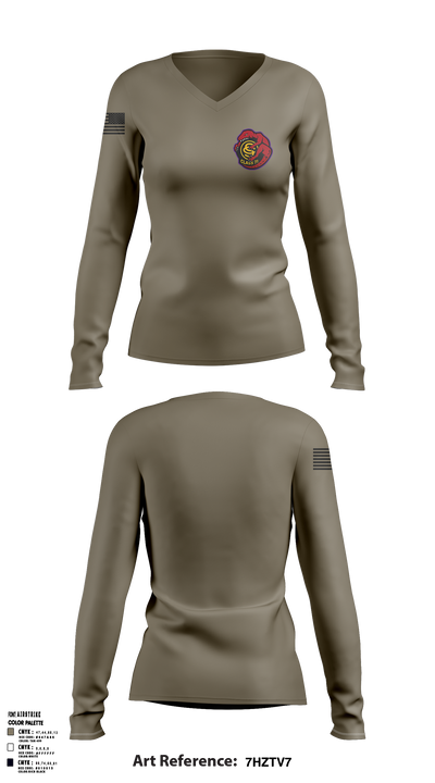OCS Class 71 37095102 Women's Long Sleeve V-neck Shirt - 1