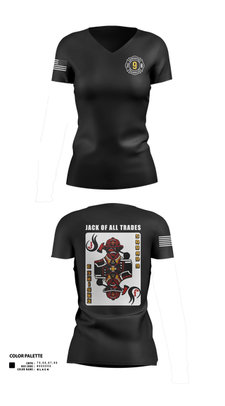 Womens Short Sleeve Vneck Shirt, Station 9, Fire Department, Teamtime, Team time, sublimation, custom sports apparel, team uniforms, spirit wear, spiritwear, sports uniforms, custom shirts, team store, custom team store, fundraiser sports, apparel fundraiser