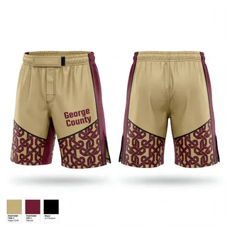 Fight Shorts, George County, Wrestling, Teamtime, Team time, sublimation, custom sports apparel, team uniforms, spirit wear, spiritwear, sports uniforms, custom shirts, team store, custom team store, fundraiser sports, apparel fundraiser
